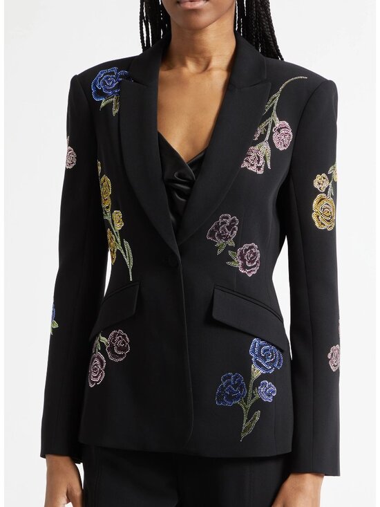 cinq a sept Jackets & Blazers - Cinq à Sept Floral Ribbons Diamante Crepe Jacket